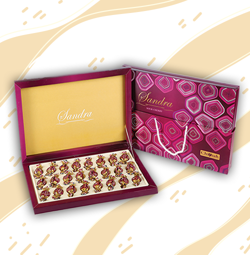 شکلات کادویی ساندرا گل با طعم آلبالو